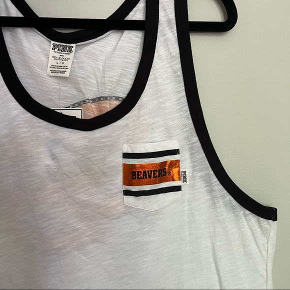 PINK Victoria's Secret Collegiate Collection Oregon Beavers Muscle Tank Top L - Picture 4 of 10